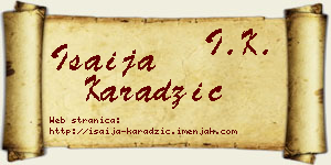 Isaija Karadžić vizit kartica